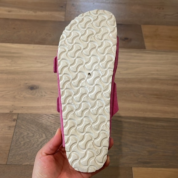 Birkenstocks Arizona Pink Suede Soft Foot Bed Fuchsia Tulip Sz 42 Women’s 11 US - Picture 13 of 16